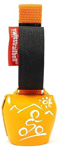 swisstrailbell® Fahrradklingel Fresh Colour-Edition: Orange mit weißem MTB, orangenes Band