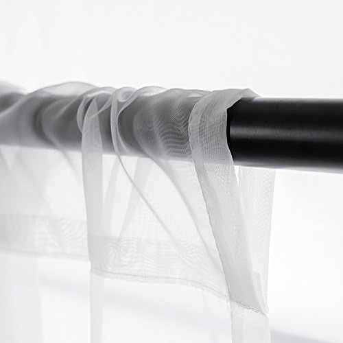 MIULEE 2 panele w czystym kolorze, przezroczyste zasłony okienne, gładkie, eleganckie panele welonowe, zasłony/obróbka do sypialni, salonu, 140 x 215 cm (dł. x szer. x wys.) białe