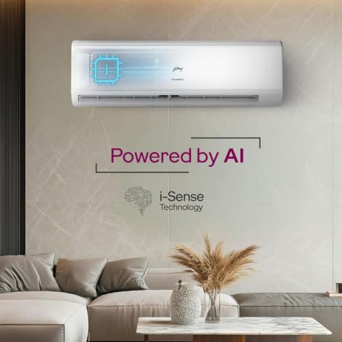 Image of Godrej 1 Ton 5 Star| 2026 New Star rated Mode | Inverter Split AC| 5 Years Comprehensive Warranty| AI Powered| 5-in-1 Convertible| Heavy-Duty Cooling at 52 C (AC 1T TR HIC 12J5TG WA,White)