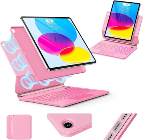 Image of for iPad (A16) 11th /10th Generation Case with Keyboard, Keyboard Case with Magnetic Stand,Detachable Case,Portrait & Typing Modes,Backlight with Multi-Touch Trackpad for iPad 11 &10.9 inch