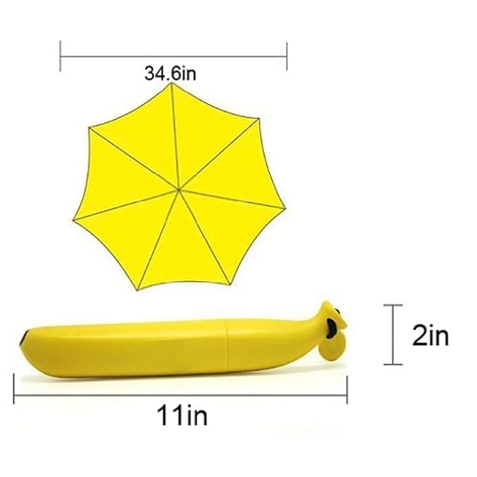 MVM Enterprise Banana Shape Folding Automatic Open Mini Umbrella Big Umbrella for Rain - 52inch, Windproof, Waterproof and UV Coated Large Size Umbrellas for Men, Women & Family