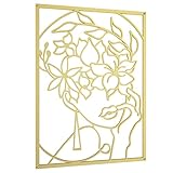 Acetiamin Gold Wall Art Décor, Modern Abstract Single Line Wall Sculptures, Woman's Body Shape Metal