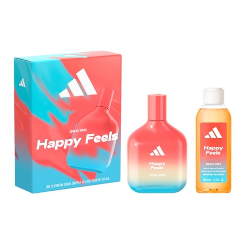 adidas, Coffret cadeau adidas Vibes Happy Feels, avec Eau de Parfum 100 ml et douche 100 ml