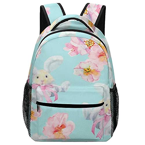 Cute Kawaii Cartoon Animal Toy Bunnies and Flower Backpacks for School, 15.6 Inch Laptop Backpack Hiking Backpack, College Backpack Diaper Bag Backpack Backpack for Men and Women, Travel Backpack.