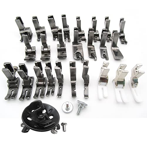Set soporte y 25 piezas de pie prensatelas para máquina de coser