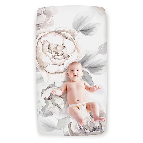 Image of Lambs & Ivy Signature Watercolor Floral Organic Cotton Fitted Crib Sheet