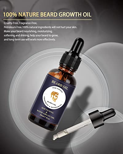 Bartwachstum-Set,Dermaroller für Bartwachstum,Bartroller für Haarwachstum für Männer,100% natürliche Inhaltsstoffe,Bartöl-Serum,stimuliert Bart,Schnurrbart und Haarwachstum,Geschenke für Männer Vater