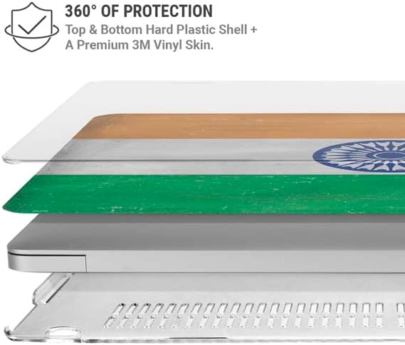 Miniatura 4 de Skinit Case + Skin Compatible with MacBook Air 13in M1 (2021) Originally Designed India Flag Distressed Design