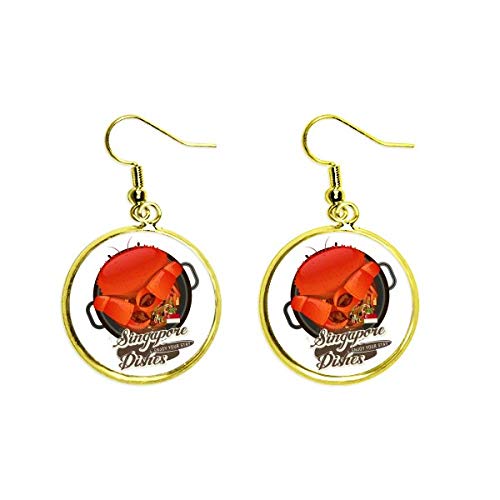 Pendientes Chili Cangrejo Singapur dorados para cenas elegantes