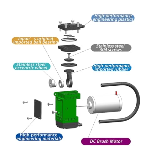 Bomba de diafragma para vacío industrial estable de 90KPa y 12V 6