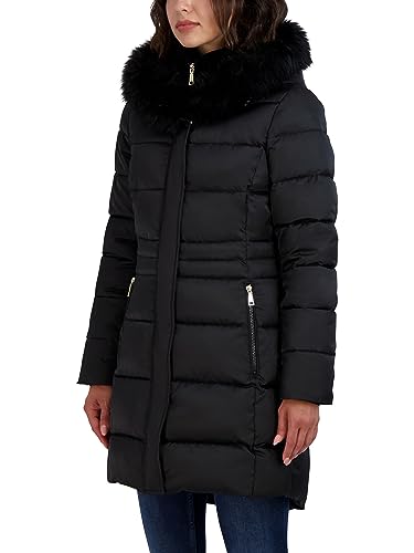 Tahari Women's Fitted Puffer Coat with Oversized Hood2