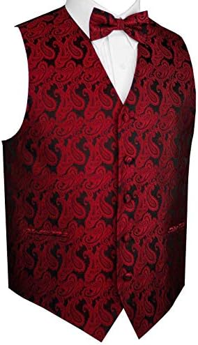 Brand Q Men's Tuxedo Vest and Bow-Tie Set-Apple Paisley-M