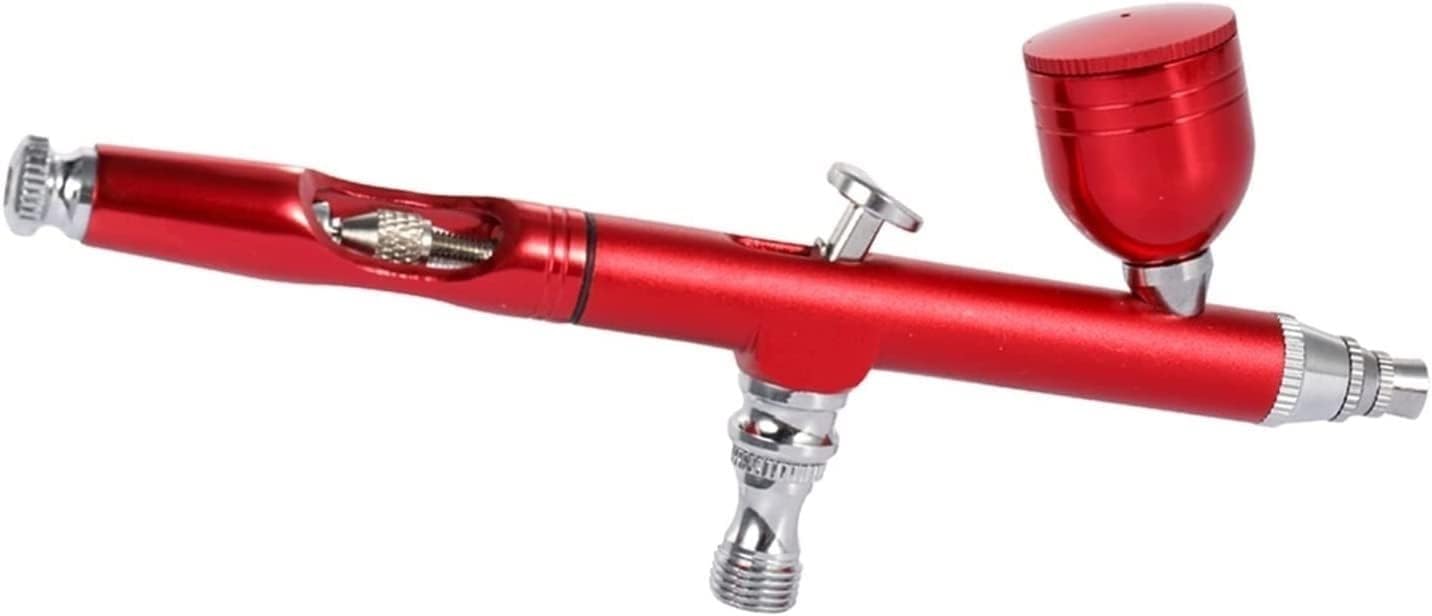 Airbrush Kit Sand Blaster Airbrush Pen Spray Paint Kit for Craft Model Tattoo Make Up Nail Art Cake for Nail Art, Makeup, Painting, and Cake Decorati(Red)