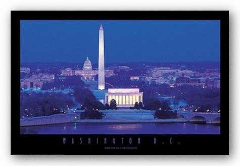 Washington D.C. - Capitol & Monuments by Jerry Driendl - 24 x 36 inches - Fine Art Print / Poster