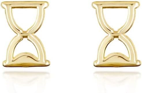 10K or 14K Yellow Gold Polished Tiny Hourglass (0.27") Stud Earrings for Women Girls - Choice of Metal