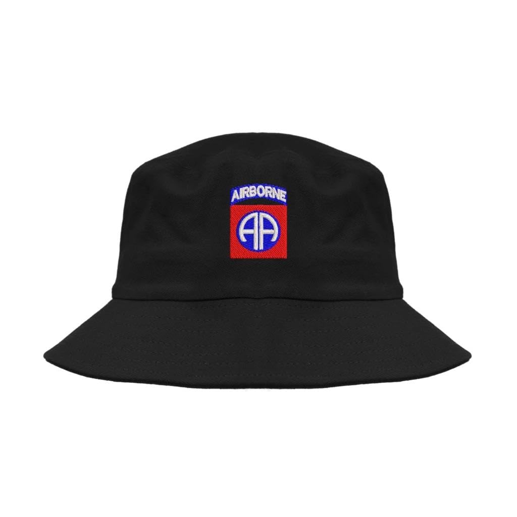 Lufufu 82nd Airborne Miliary Embroidered Bucket hat Black