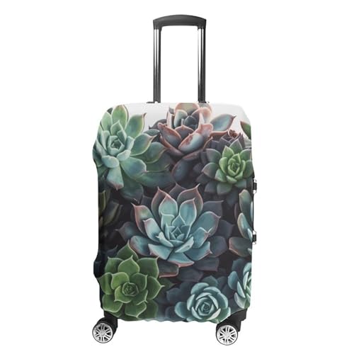 Succulent Plants Luggage Cover, Elastic Luggage Protector Fits 19-32in Suitcases, Washable & Anti-Scratch Suitcase Cover for Men Women S