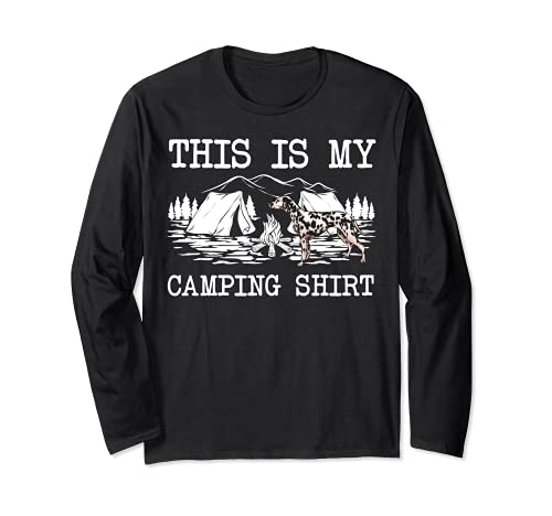 Campfire Dalmatian Dog This Is My Camping Long Sleeve T-Shirt, Black