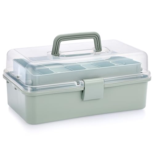 IGNPION Boîte de rangement empilable à 3 étages avec 7 compartiments multi-usages pour ranger et organiser les jouets, les loisirs créatifs, la papeterie,...