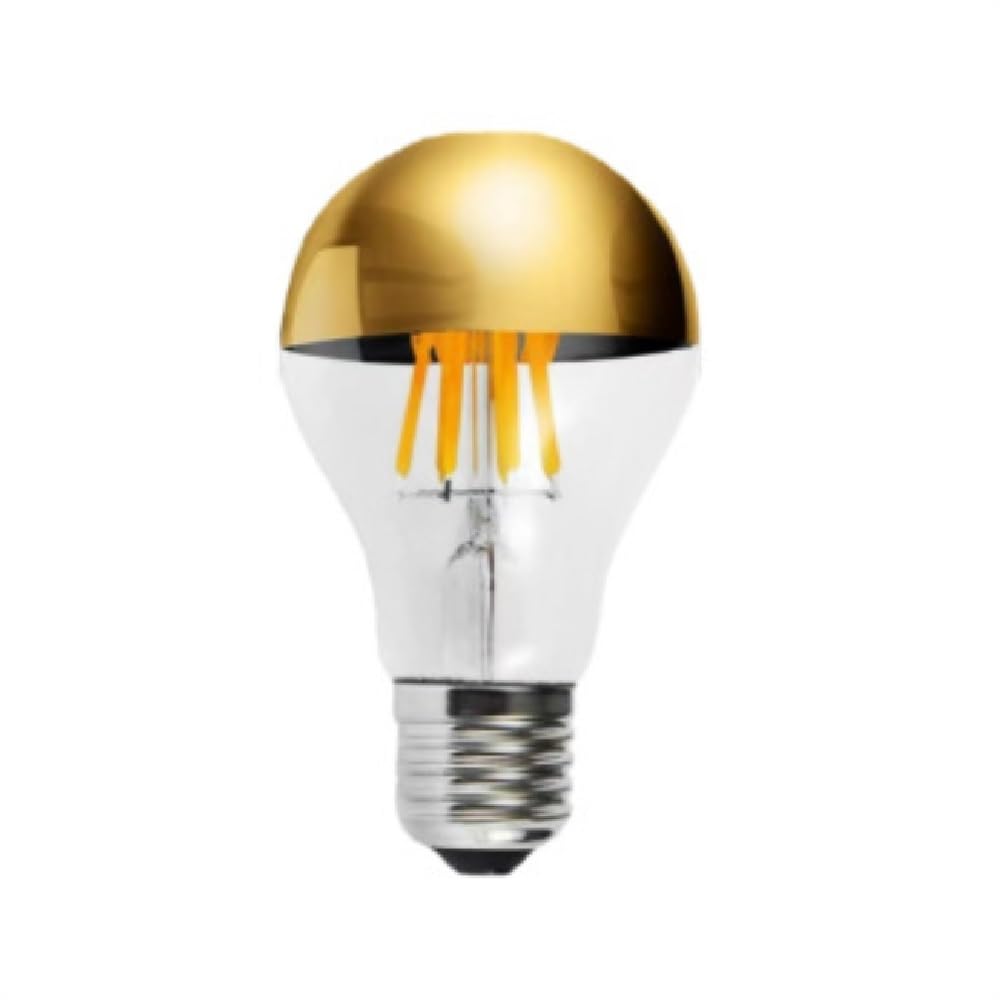 fengyan Casa bombillas, Paquete de 10, bombilla de filamento LED AC220V E27 G45/A60/G80/G95 bombilla semichapada plateada/dorada bombilla de reflexión de espejo fuente de luz Familiar Lámpara(Golden,A