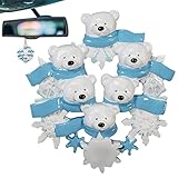 Adorno colgante de Navidad, adornos colgantes decoraciones familiares de oso de Navidad | Decoraciones de resina para fiestas de Navidad Accesorios colgantes para cumpleaños
