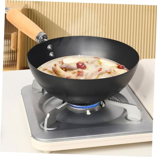 Unomor Wok de Hierro con Fondo Plano y Tapa para Cocina miniatura 6