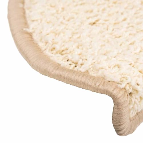 Tapis d'escalier en polypropylène durable de couleur crème