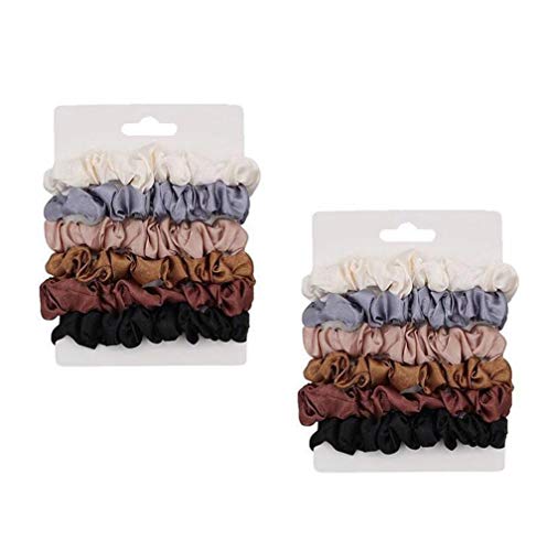 10 Pcs Premium Silk Hair Scrunchies Elastic Hair Bands Colorful Hair Ties Hair Ropes Ponytail Holder Hair Accessories for Women Lady Girls(Suitable for Daily Wear)