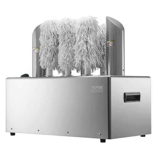 VEVOR Wine Glass Polisher Machine, 8 Cloth Polisher Glass Polishing Machine, 660 Cups/Hour Electric Commercial Glass Polisher for Champagne Glasses, Beer Cups, Perfect for Bar Restaurant Kitchen