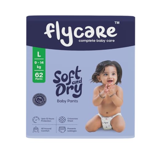 Image of Soft & Dry Baby Pant Style Diaper L Size (Large) | 9-14 kg | 62 Count (Pack Of 1) |Comfortable and Cotton Soft Diaper with Leakage Guard, Wetness Indicator, Upto12 Hours Protection