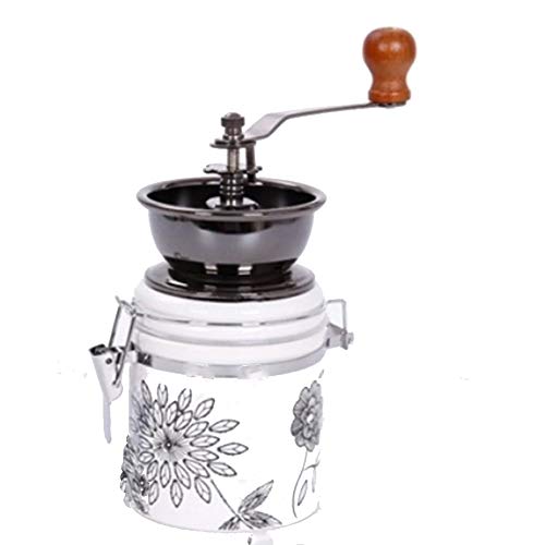 Keramik-Kaffeemühle aus weißer Jade, Bohnenschale aus Metall, unterer Sitz aus Keramik, Retro-Stil, leicht zu reinigen