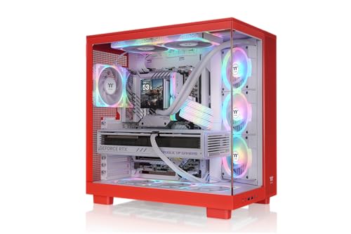 Thermaltake View 380 XL TG ARGB | Gabinete Mid Tower ATX | 4 Ventiladores ARGB Lite 120 mm preinstalados | Doble vidrio templado frontal | Compatible con AIO hasta 360 mm | Naranja Flamígero miniatura 5