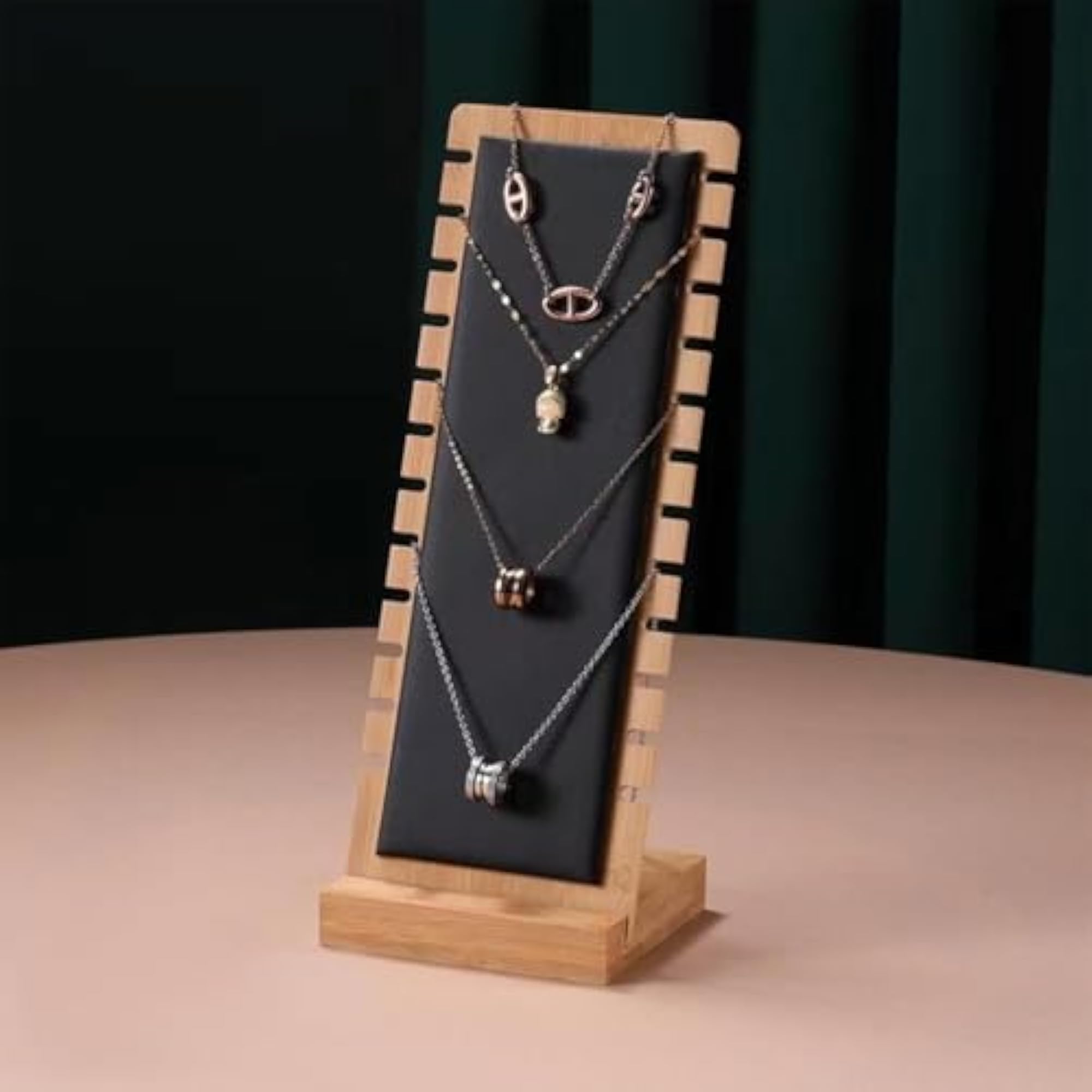 Wooden Necklace Display Stand, 12 Slots for Retail
