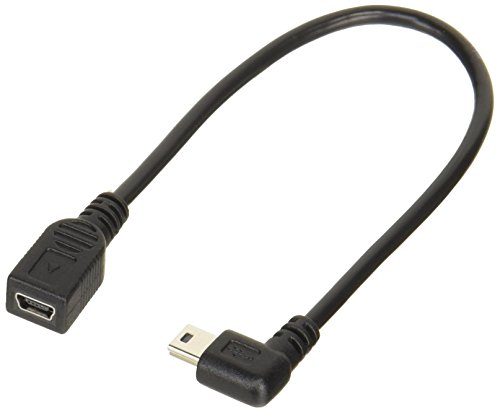 変換名人 miniUSB延長ケーブル [ 右向きL型・オス - メス