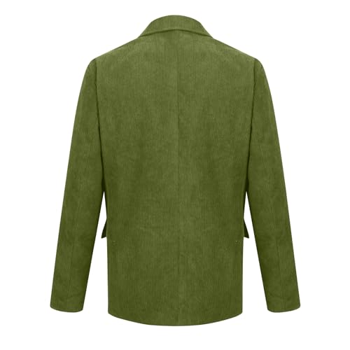 Sakko Herren Cord Blazer Stylisch Vintage Anzug Jackett Lässige Anzugjacken für Herren Regular Fit Cordjacke Business Elegante Winterjacke Casual Übergangsjacke Grün