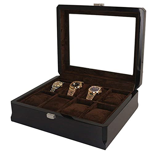 Preisvergleich Produktbild CHGGE Uhrenbox / Schmuckaufbewahrungsbox Aus Holz, Klavierlack, Glasschiebedeckel