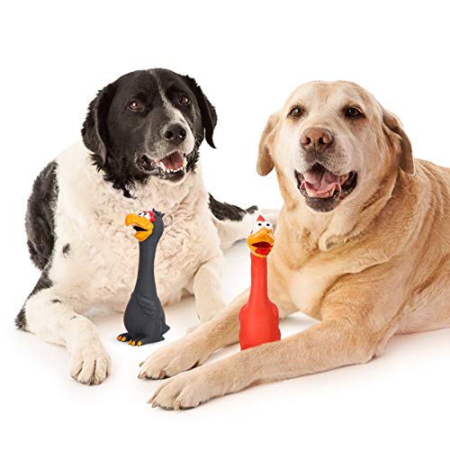 TEHAUX 2 peças de brinquedos para cães de galinha gritando Squeeze Sound Brinquedo para animais de e