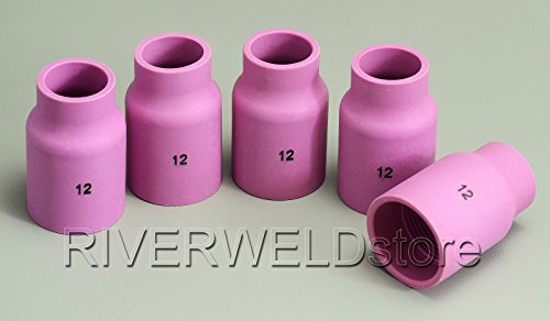 Image of RIVERWELD TIG Gas Lens Ceramic Cups Jumbo 53N87 12# 3 /4 inch 19.5mm 5pcs