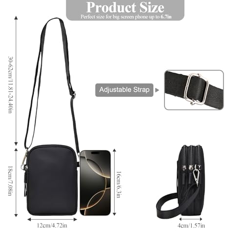 Image of WITERY Waterproof Nylon Cute Crossbody Cell Phone Purse Smartphone Wallet Bag for Women