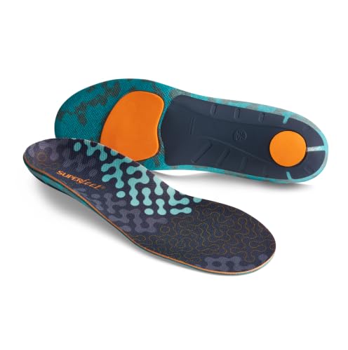 Superfeet Run Cushion High Arch Insoles for Runners with High Arch Support - 7.5-9 Men...