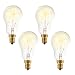 4 A15 Mini Coney Island Candelabra Bulbs, Warm White, Dimmable, Squirrel Cage Filament, 40W (E12)