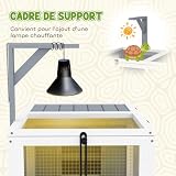 PawHut enclos tortue en bois 81 x 48 cm avec support lampe photo 4