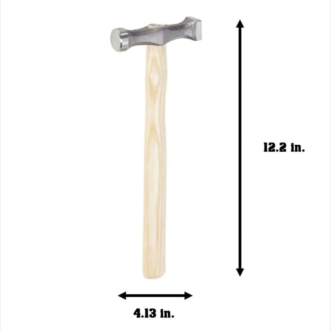 Picard Plumbers Hammer 375g – Dual Flat Polished Faces (Square & Round, 28mm), Hardened Alloy Steel Head, Ash Handle, Professional Plumbing & Metalworking Tool – 0016501-0375
