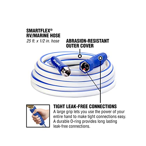 Image of SmartFlex RV /Marine Water Hose, 1 /2 in. x 25 ft., Hybrid, White - HSFRV425