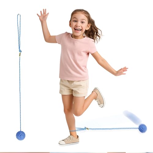 Just Jump It Original Retro Ankle Skipper Skip Ball Jumping and Skipping Toy for Exercise and Agility for Ages 4 and Up - Blue