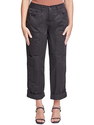 Royalty For Me Womens YMI Jeans Women's Wide Cargo Pants with Roll Tab Hem