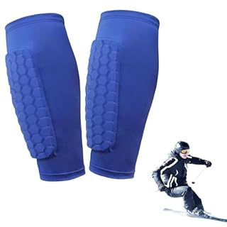 1 Paire Protection Tibia Ski Protege Tibia Ski Chaussette de Tibias Élastiques Anti Collision Longs Structure en Nid d'abeille Protecteurs élastiques Anti Structure en Nid d'abeille Le Skier Football