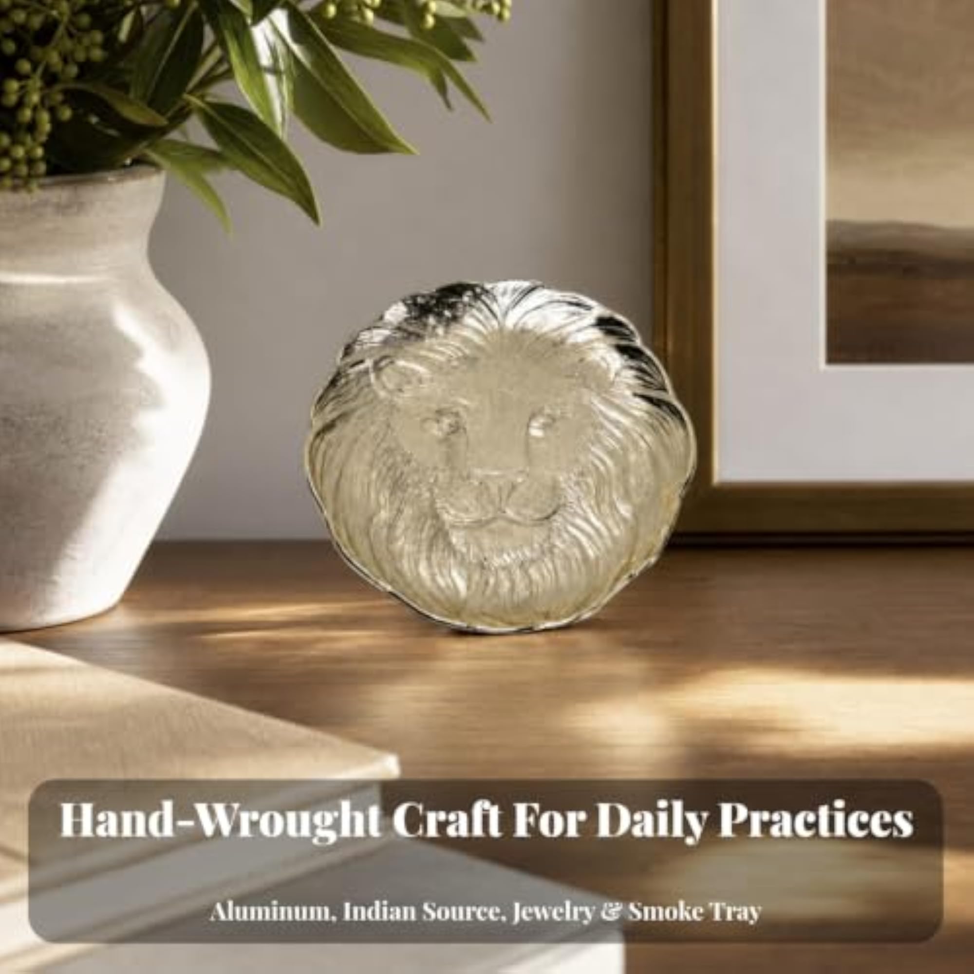 Artisanal Tin Alloy Tray with Embossed Animal Relief, Unique Gift