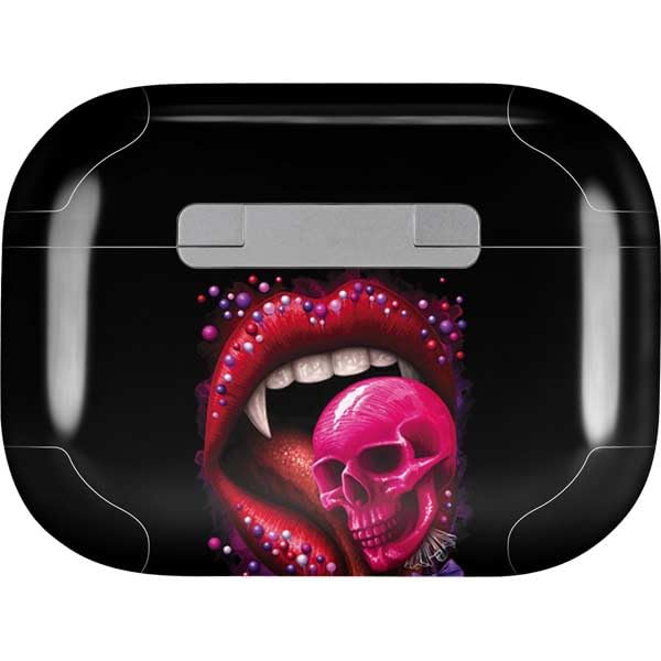 Skinit Decal Audio Skin Compatible with Apple AirPods Pro (2rd Gen, 2022) - Sarah Richter Vampire Skull Lollypop by Sarah Richter Design