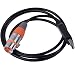 USB to DMX Interface Adapter LED DMX512 Studio Computer PC Stage Lighting Controller Dimmer FTDI RS485 3PIN XLR Serial Converter Cord Support Win10 (16ft, Black USB Shell)